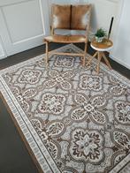 Nieuw prachtig uniek bruin-wit-teaklook patroon vloerkleed 1, Ophalen, Bruin, Rechthoekig, Nieuw