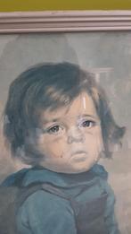schilderij huilend jongetje vintage jaren 70, Antiek en Kunst, Kunst | Schilderijen | Klassiek, Ophalen of Verzenden