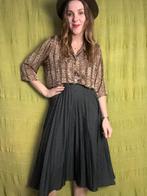 Vintage rok - print / patroon - L/40/Large, Kleding | Dames, Rokken, Maat 38/40 (M), Zwart, Ophalen of Verzenden, HGV