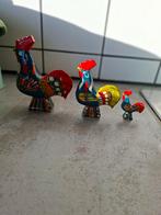 Dala Hemslöjd Olsson Houten Hanen Set - Zweden 3 x  blauwen, Antiek en Kunst, Ophalen of Verzenden