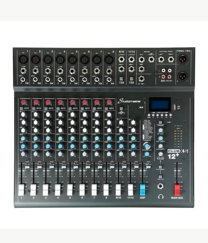 12 kanaalsmixer met opname functie en bluetooth en usb en FX, Muziek en Instrumenten, Mengpanelen, Zo goed als nieuw, Ophalen