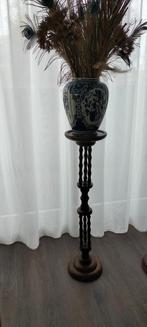 Piedestal eiken hout (planten zuil pilaar) 120cm, Antiek en Kunst, Ophalen of Verzenden