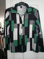 NIEUW: leuke SHEIN blouse met zwart,/wit, groene vlakken, S, Nieuw, Ophalen of Verzenden, Maat 36 (S), Groen
