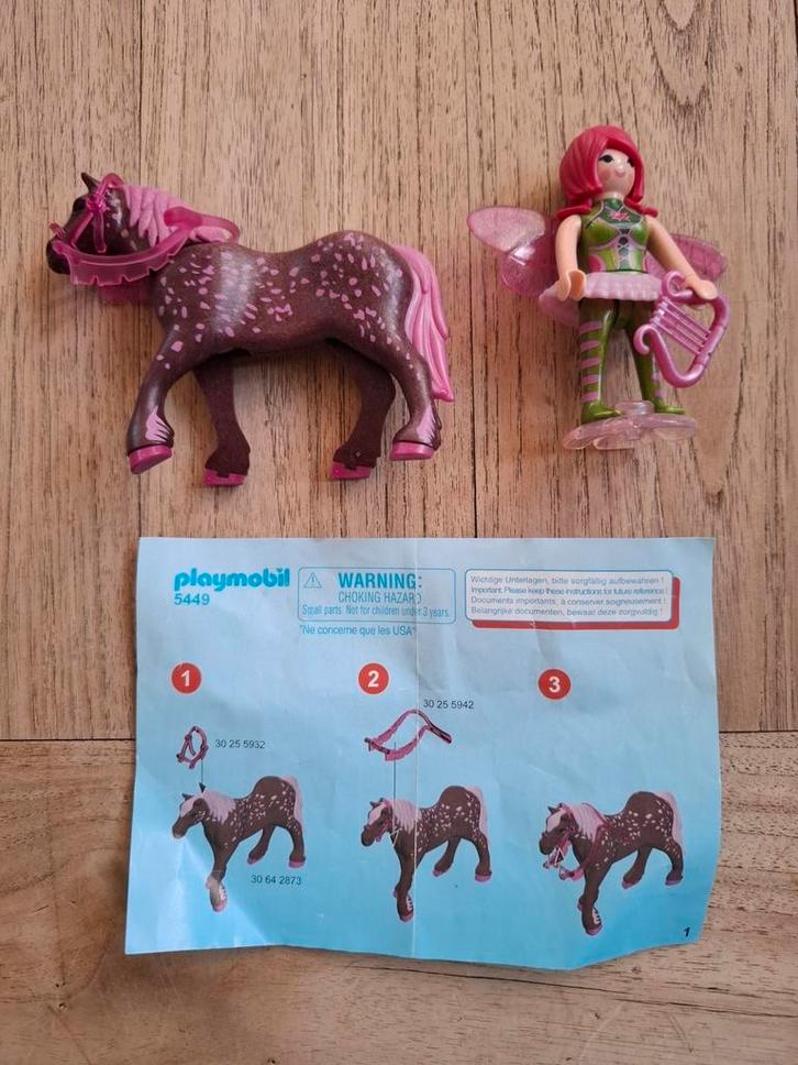 Playmobil Fairies set 5449 Fee Surya met Rubypaard, Kinderen en Baby's, Speelgoed | Playmobil, Gebruikt, Ophalen of Verzenden
