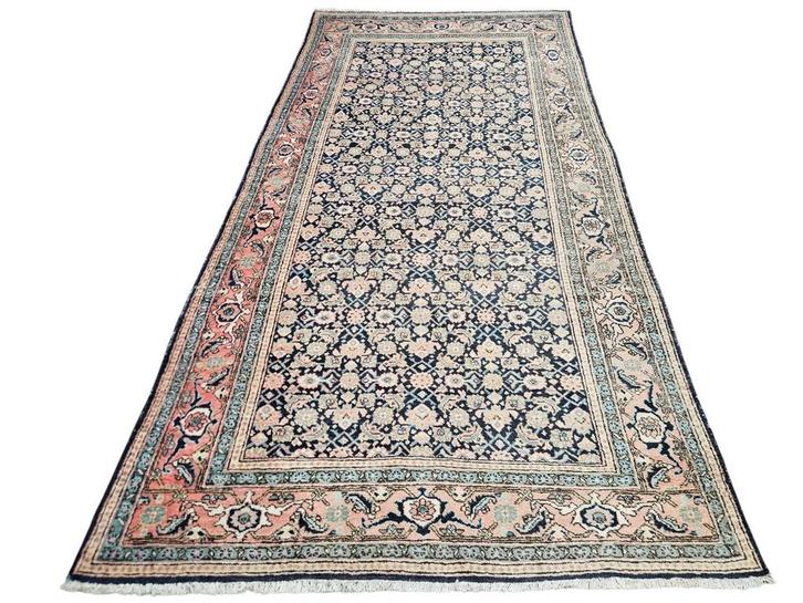 Handmade Persian wool Tabriz carpet runner faded 148x300cm, Huis en Inrichting, Stoffering | Tapijten en Kleden, Gebruikt, 100 tot 150 cm