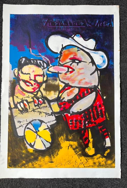 Herman Brood zeefdruk Heartbreak Hotel, Antiek en Kunst, Kunst | Litho's en Zeefdrukken, Ophalen
