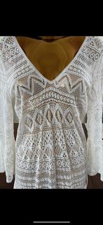 Mooie lange kanten jurk creme/wit mt 38, Maat 38/40 (M), Oysho, Wit, Nieuw