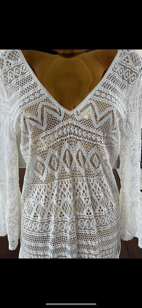 Mooie lange kanten jurk creme/wit mt 38, Kleding | Dames, Jurken, Nieuw, Maat 38/40 (M), Wit, Onder de knie, Ophalen of Verzenden