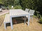 Ikea lichtgrijze tuinset, Ophalen, Gebruikt, Rechthoekig, Overige materialen