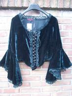 nwe zw fluweel gothic top vest Inter-Moden kerstkleding mt L, Kleding | Dames, Maat 38/40 (M), Overige typen, Zwart, Inter-Moden