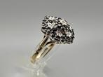 Gouden Vintage ring edelsteen saffier en diamant. 2024/209, Sieraden, Tassen en Uiterlijk, Ringen, Goud, Blauw, Met edelsteen