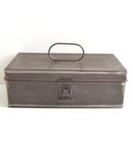 Antiek blikken trommel met sluiting in goede staat, Ophalen of Verzenden, Gebruikt, Overige