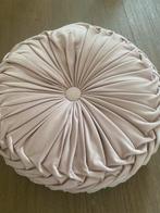 Beige Velvet Sierkussen Rond - Zo Goed Als Nieuw, Ophalen of Verzenden, Zo goed als nieuw, Beige, Rond