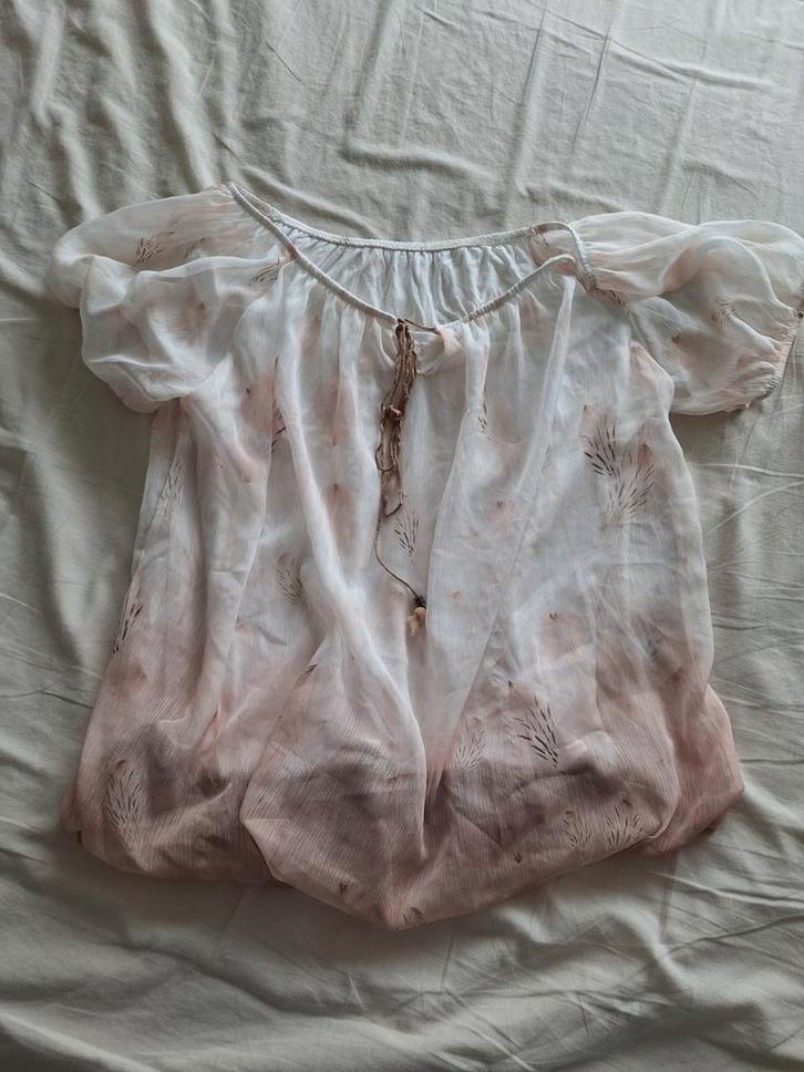 Blouse warme beige bruin tinten, Kleding | Dames, Blouses en Tunieken, Zo goed als nieuw, Maat 38/40 (M), Beige, Ophalen of Verzenden