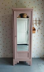 Vintage eendeurskast met spiegel / linnenkast / smalle kast, Huis en Inrichting, Kasten | Kledingkasten, Ophalen of Verzenden