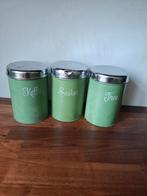Bewaarbus voorraadbus emaille groen  vintagebrocante, Antiek en Kunst, Antiek | Emaille, Ophalen of Verzenden