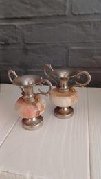 2 oude kleine onyx vaasjes vazen amfora, Ophalen of Verzenden