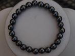 armband van 8 mm kralen hematiet op elastiek, Ophalen of Verzenden, Nieuw, Zwart, Overige materialen