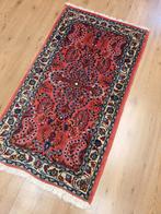 Vintage handgeknoopt perzisch tapijt sarough 128x65, 50 tot 100 cm, 100 tot 150 cm, Gebruikt, Rechthoekig