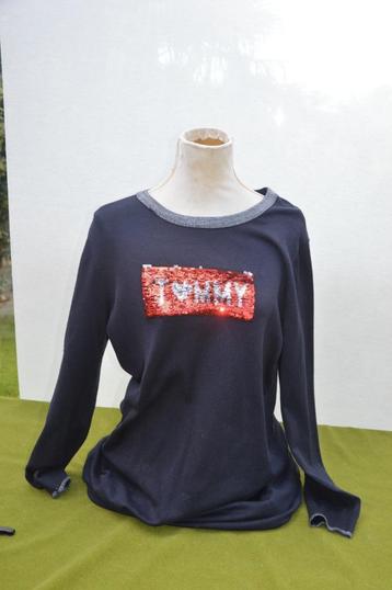 Tommy Hilfiger lange trui / jurk donkerblauw maat XL paillet beschikbaar voor biedingen
