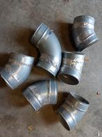 Luchtafvoer 6 x bocht 125 mm verzinkt, Doe-het-zelf en Verbouw, Buizen en Afvoer, Bochten, Gebruikt, Pvc, Verzenden