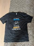 Gaaf T-Shirt: Fietsen en Bier, Zwart, Nieuw, Overige maten, Ophalen of Verzenden
