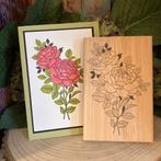 Florileges stempel kaart groot rozen, Ophalen of Verzenden, Zo goed als nieuw, Houten stempel