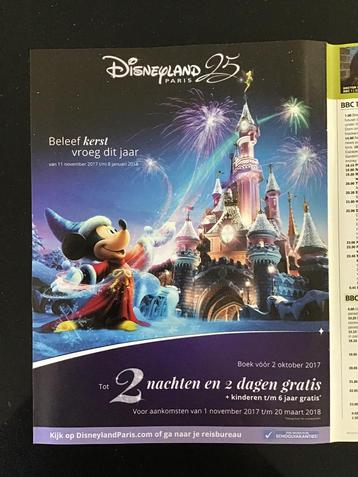 Advertentie van Disneyland Paris. Uitgave 2017. beschikbaar voor biedingen