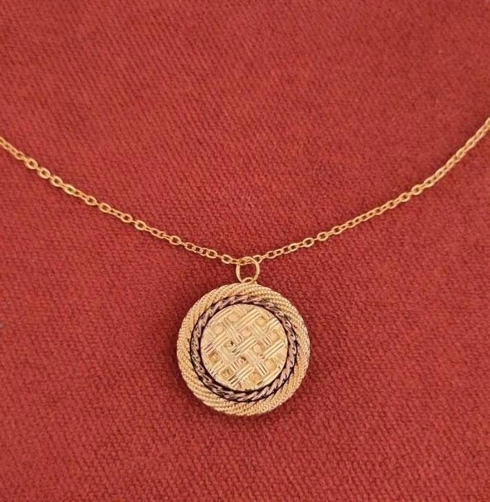 Vintage Kettinkje '60s, Sieraden, Tassen en Uiterlijk, Kettingen, Gebruikt, Overige materialen, Goud, Met hanger, Ophalen of Verzenden