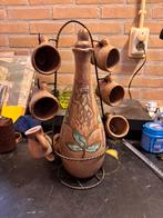 Vintage Ceramische fles met 8 mokjes, Ophalen of Verzenden