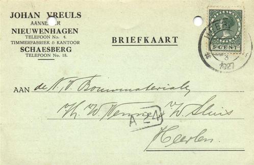 Johan Vreuls, Aannemer, Nieuwenhagen - 12.1927 - briefkaart, Postzegels en Munten, Brieven en Enveloppen | Nederland, Briefkaart