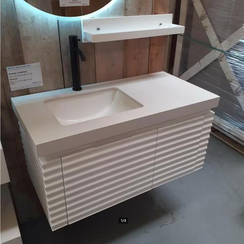 Sanitairmeubel, Badkamer, Wit, 100cm, Leisteen, Mynthe 100, Huis en Inrichting, Woonaccessoires | Overige, Nieuw, Ophalen of Verzenden