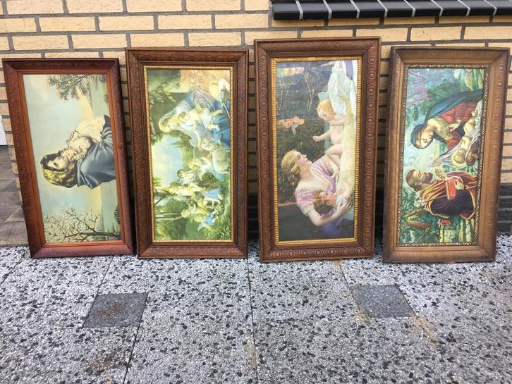 Antieke Religieuze Schilderijen Maria Jezus engel kerst, Antiek en Kunst, Antiek | Religie, Ophalen