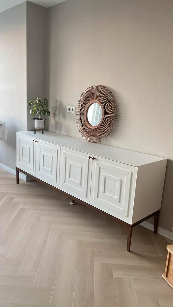 Prachtige Eikenhouten Dressoir / Console – 2 Meter Breed, Huis en Inrichting, Kasten | Buffetkasten, Gebruikt, Minder dan 100 cm