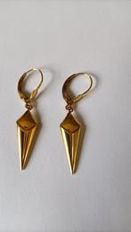 Oude gouden oorbellen hangers, 14 krt, Verzenden, Goud, Oorbellen