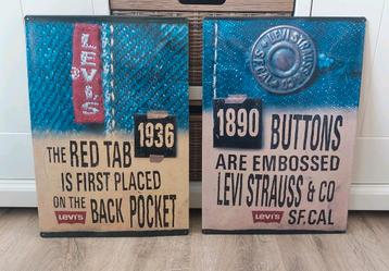 Vintage Levi's metalen reclameborden beschikbaar voor biedingen