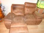 Mooi Zacht Bruin leer Bank 2/3 zits.1 Elektrich verstelbaar., Huis en Inrichting, Ophalen of Verzenden, Zo goed als nieuw, 75 tot 100 cm