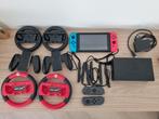 Nintendo Switch met accessoires, Spelcomputers en Games, Spelcomputers | Nintendo Switch, Ophalen, Zo goed als nieuw, Met 2 controllers