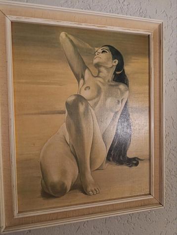 Retro Jaren 60 Naakt Portret beschikbaar voor biedingen