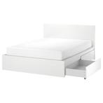 Ikea Malm bed 140x200 4 lades, Modern, Ophalen of Verzenden, 140 cm, Wit
