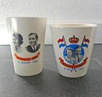 Bekers Prinses Beatrix prins Claus huwelijk 10 maart 1966, Ophalen of Verzenden, Gebruikt, Nederland, Servies