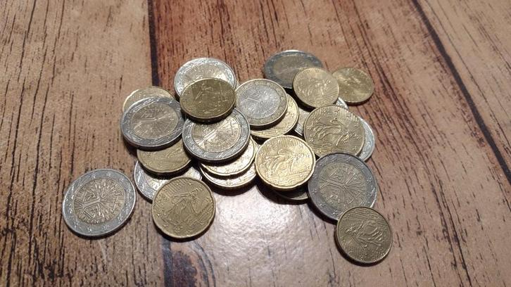 Zak vol Franse euromunten, Postzegels en Munten, Munten | Europa | Euromunten, Overige waardes, Ophalen of Verzenden