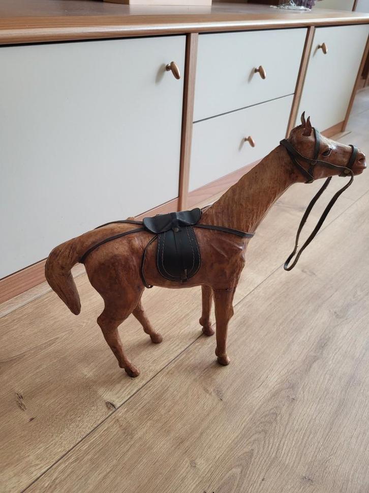 Vintage leren oud speelgoed paard, Antiek en Kunst, Antiek | Speelgoed, Ophalen of Verzenden