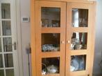 blank eiken vitrine kast met 2 laden, Huis en Inrichting, Ophalen, Zo goed als nieuw, Met lade(s), 150 tot 200 cm