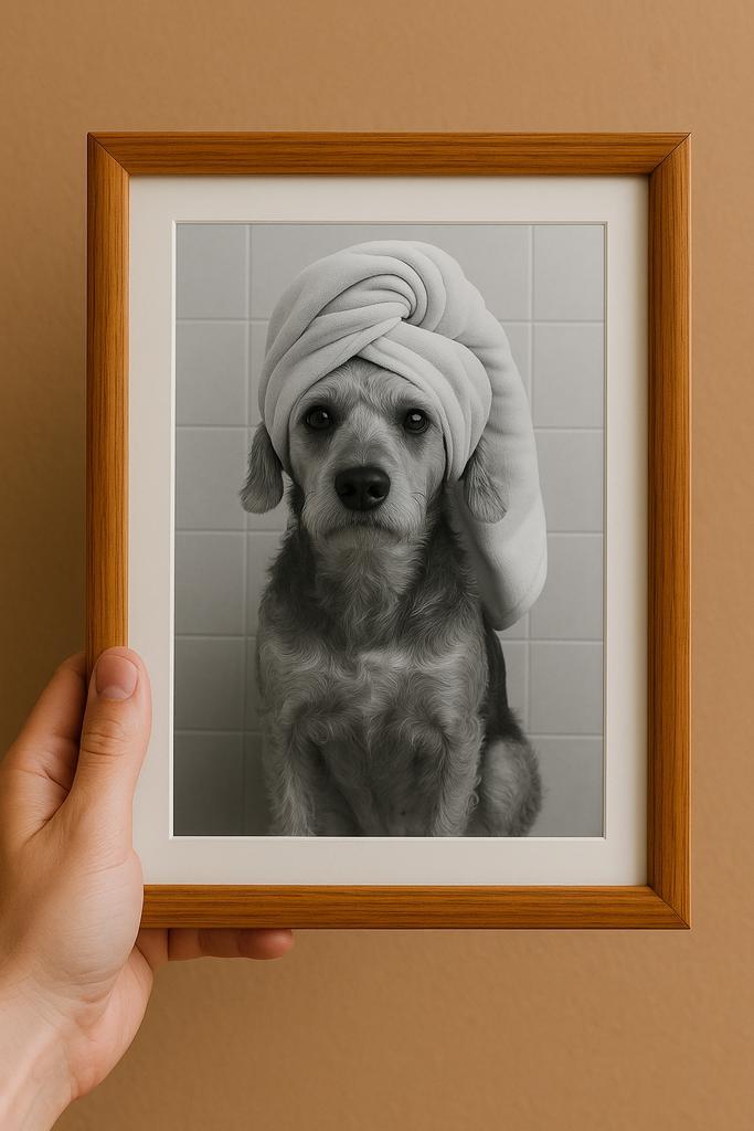 Jouw hond in stijl met fotolijst!, Antiek en Kunst, Kunst | Tekeningen en Foto's, Verzenden