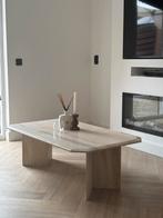 Travertin salontafel, Huis en Inrichting, Tafels | Salontafels, Ophalen, Overige materialen, 50 tot 100 cm, Travertin japandi vintage marmeren natuursteen