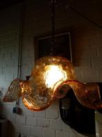 mid century Murano hanglamp amber bernstein kelk, Huis en Inrichting, Lampen | Hanglampen, Ophalen, 50 tot 75 cm, Mid-century