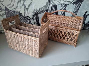 2 Rattan/Rotan lectuurmanden beschikbaar voor biedingen
