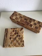mand en fotoalbum gevlochten bananenblad, bamboe, boomschors, Overige materialen, Mand, Ophalen of Verzenden, Zo goed als nieuw