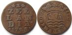 Duit Zeeland 1725 Zeelandia Luctor et Emergo Middelburg R!, Ophalen of Verzenden, Vóór koninkrijk, Overige waardes, Losse munt